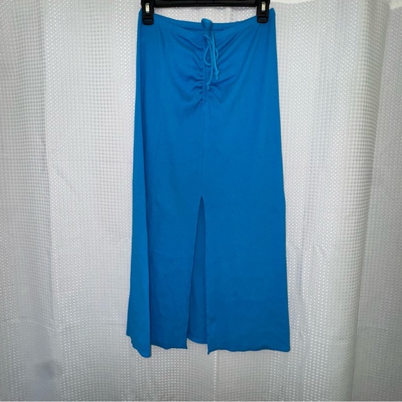 NWOT Aerie Beachwalk Midi Skirt in bright blue M - Picture 2 of 6